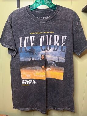 Ice Cube Graphic Short Sleeve Tee - Washed Black